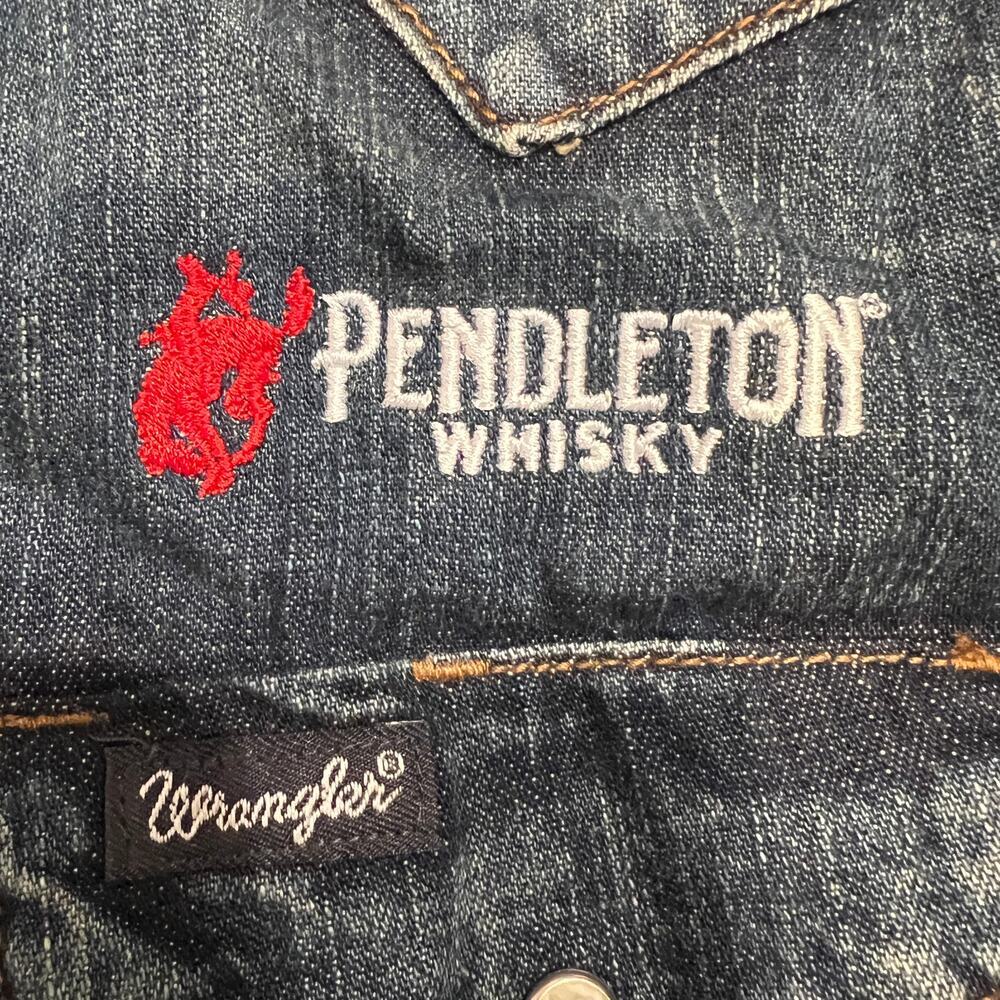 WRANGLER Women's Pendleton Whisky Long Sleeve Western Snap Denim Top Size Small - Picture 8 of 10
